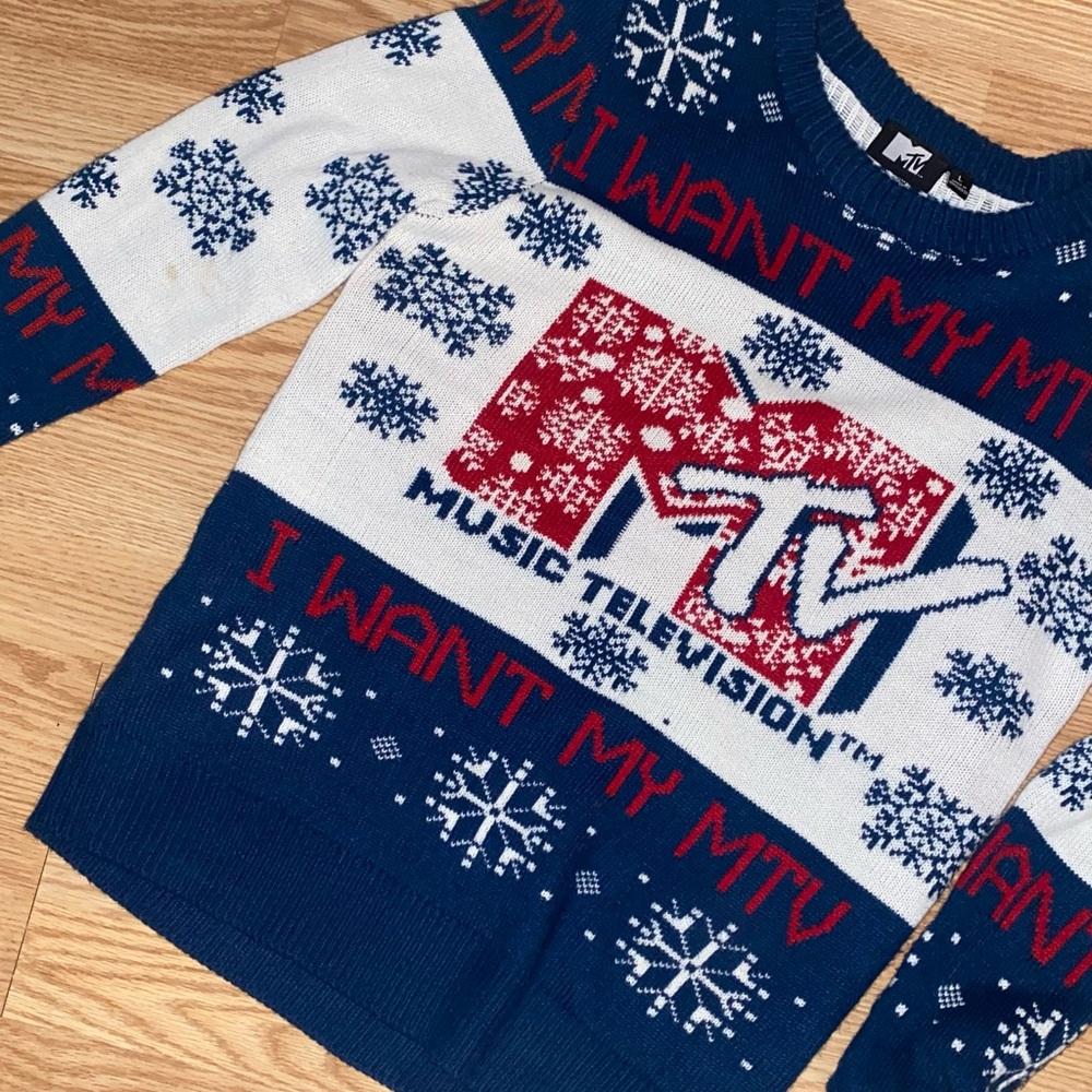 Vintage MTV Christmas Sweater “I Want My MTV”